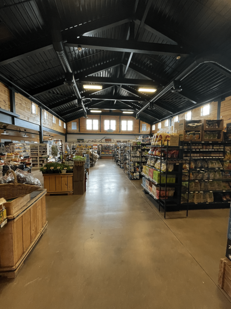 Commercial epoxy flooring for a local grocery store.